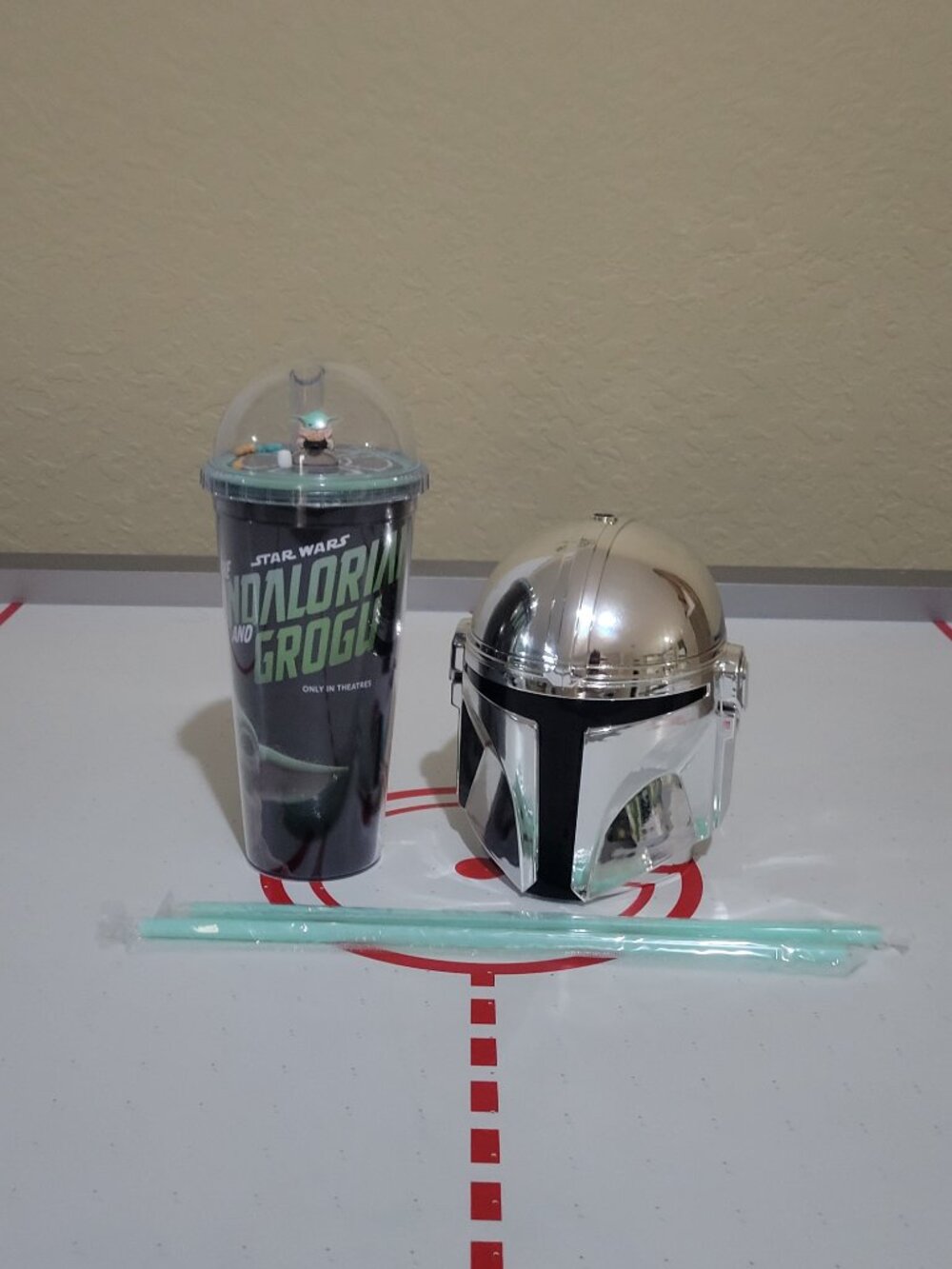 Mandarloian And Grogu - Mandalorian Helmet Drinking Cup AND Grogu Drinking Cup